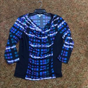 Dana Buchman Multicolor Abstract Top